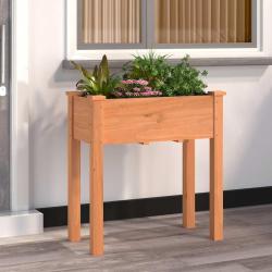 Jardini&egrave;re avec doublure marron 71x37x76cm bois massif de sapin
