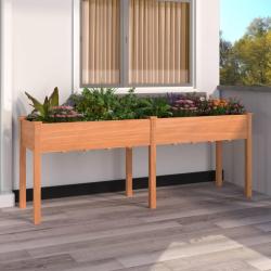 Jardini&egrave;re avec doublure marron 203x53x76 cm bois massif sapin