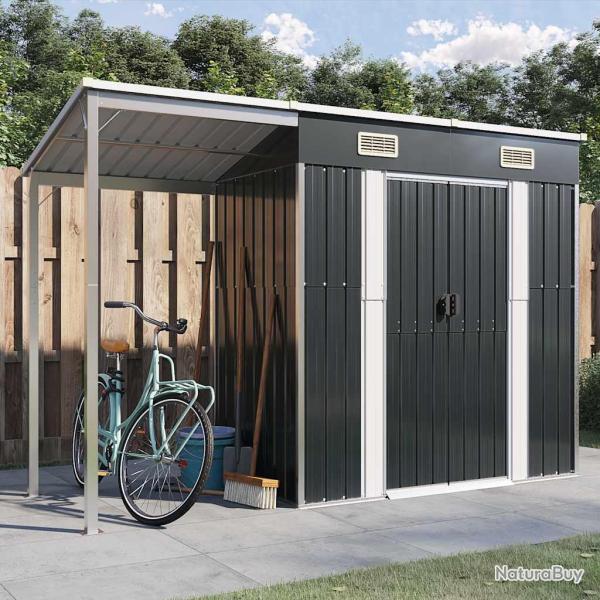 Abri de avec toit prolong� anthracite 277x107x181 cm