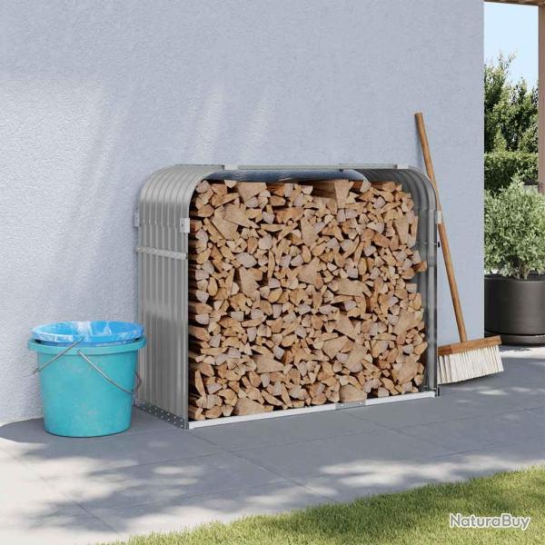 Porte-b�ches gris clair 120x45x100 cm acier galvanis�