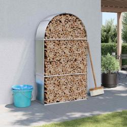 Porte-b&ucirc;ches argent&eacute; 120x45x210 cm acier galvanis&eacute;