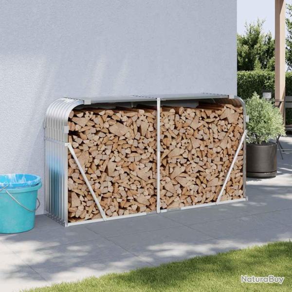 Porte-b�ches argent� 180x45x100 cm acier galvanis�