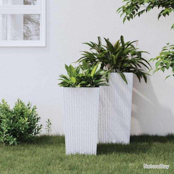 Jardini�re et int�rieur amovible blanc 11/26,5 L rotin PP