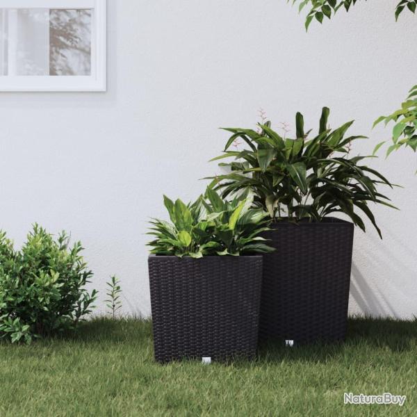 Jardini�re et int�rieur amovible anthracite 21 /32 L rotin PP