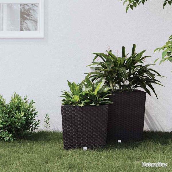 Jardini�re et int�rieur amovible marron 21 /32 L rotin PP
