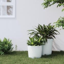 Jardini&egrave;re et int&eacute;rieur amovible blanc 15 /15,3 L rotin PP