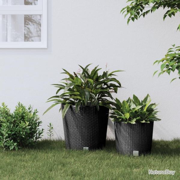 Jardini�re et int�rieur amovible anthracite 35 /37,5 L rotin PP