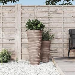 Jardini&egrave;re et int&eacute;rieur amovible moka 18/45 L PP aspect rainur&eacute;