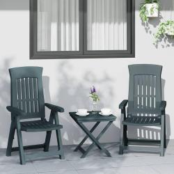 Chaises inclinables de lot de 2 vert PP