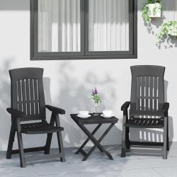 Chaises inclinables de lot de 2 anthracite PP