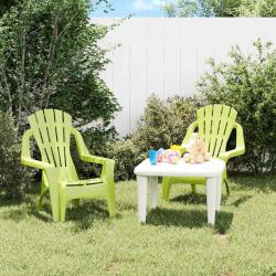 Chaises de pour enfants lot de 2 vert 37x34x44 cm PP
