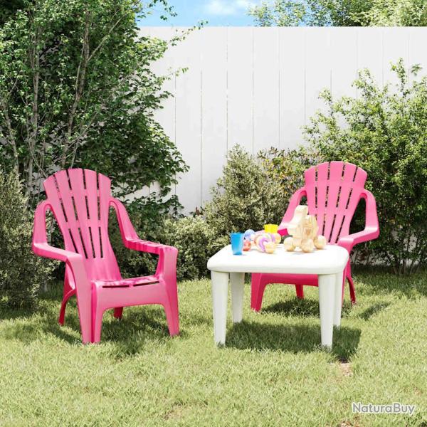 Chaises de pour enfants lot de 2 rose 37x34x44 cm PP