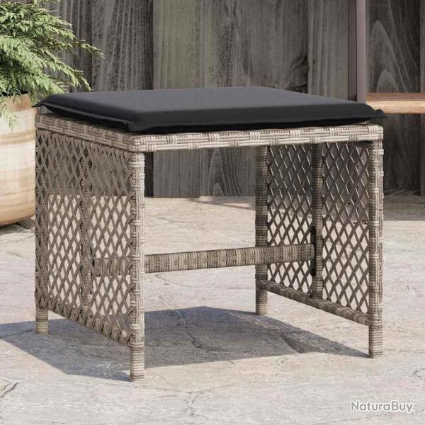 Tabourets de et coussins lot de 4 gris clair 41x41x36 cm