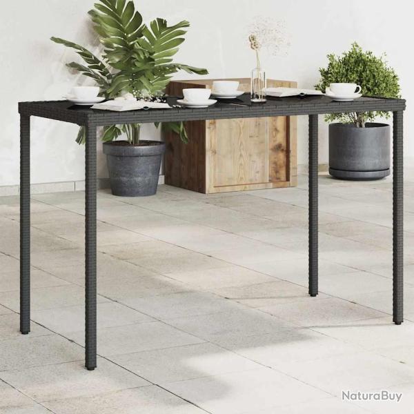 Table de dessus en verre noir 115x54x74cm r�sine tress�e