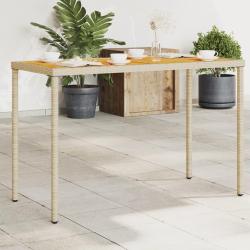 Table de avec dessus en bois d'acacia beige 115x54x74 cm