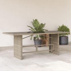 Table de dessus en verre gris clair 190x80x74 cm