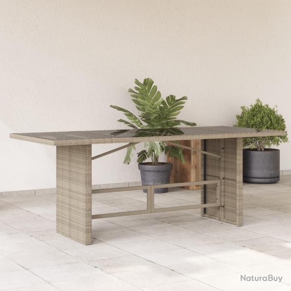 Table de dessus en verre gris clair 190x80x74 cm