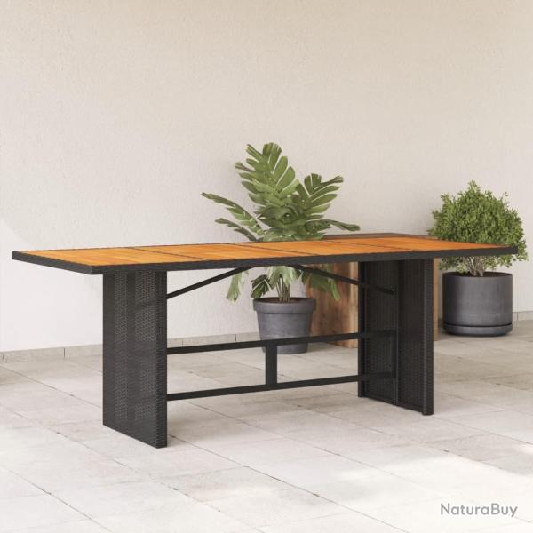 Table de avec dessus en bois d'acacia noir 190x80x74 cm
