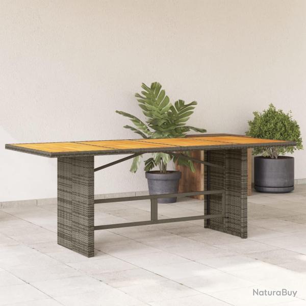 Table de avec dessus en bois d'acacia gris 190x80x74 cm