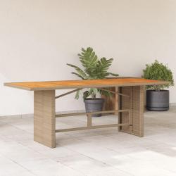 Table de avec dessus en bois d'acacia beige 190x80x74 cm
