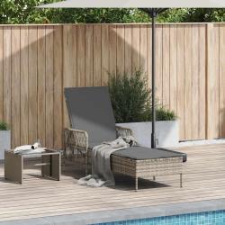 Transat Gris clair et gris fonc&eacute; 200 x 55 x 92 cm polyrotin