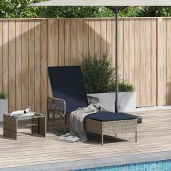 Transat Gris et bleu marine 200 x 55 x 92 cm polyrotin