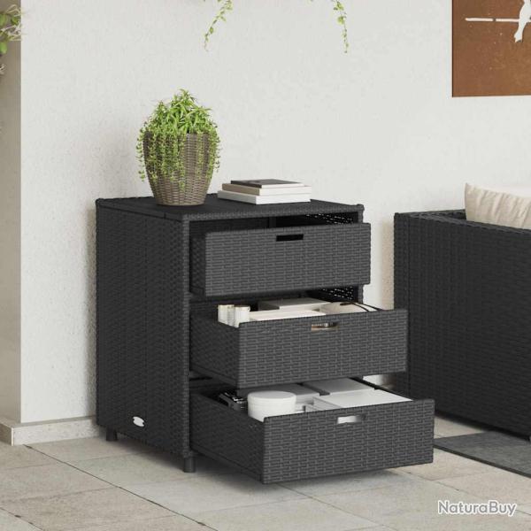 Armoire de rangement de noir 55x59x69 cm r�sine tress�e