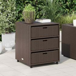 Armoire de rangement de marron 55x59x69cm r&eacute;sine tress&eacute;e