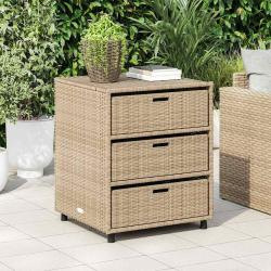 Armoire de rangement de beige 55x59x69 cm r&eacute;sine tress&eacute;e