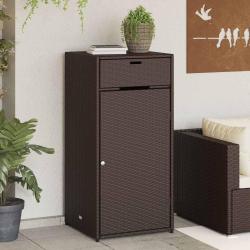 Armoire de rangement marron 55x55x111 cm r&eacute;sine tress&eacute;e