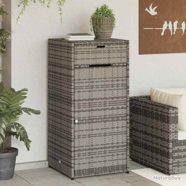 Armoire de rangement grise en r�sine tress�e, 55 � 55 � 111 cm
