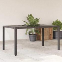 Table de dessus en verre Noir 150x90x75cm R&eacute;sine tress&eacute;e