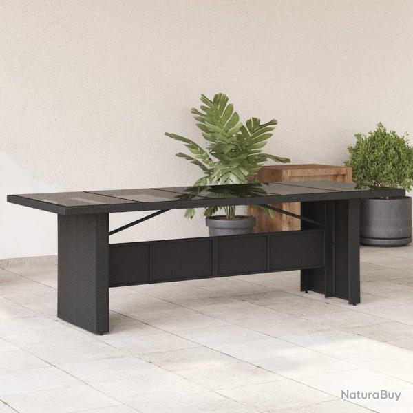Table de dessus en verre noir 240x90x75cm r�sine tress�e