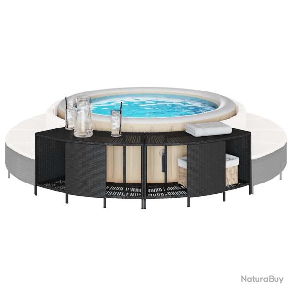 �tag�res de rangement pour spa 2 pcs noir r�sine tress�e