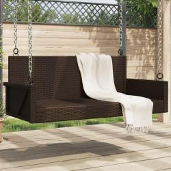 Balancelle marron 119x56x48 cm r&eacute;sine tress&eacute;e