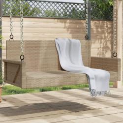 Balancelle beige 119x56x48 cm r&eacute;sine tress&eacute;e