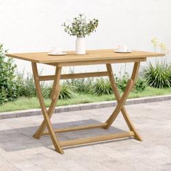 Table pliable en bois d'acacia solide, pour le jardin, 120 &times; 70 &times; 75 cm