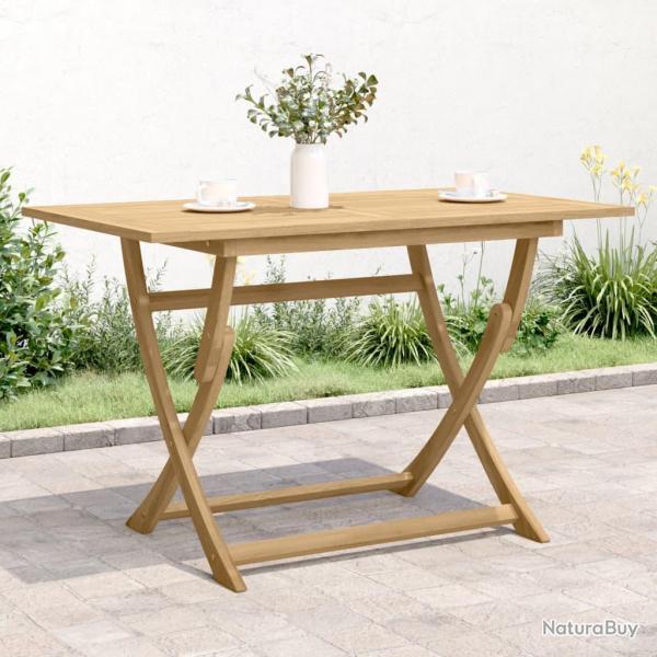 Table pliable en bois d'acacia solide, pour le jardin, 120 � 70 � 75 cm