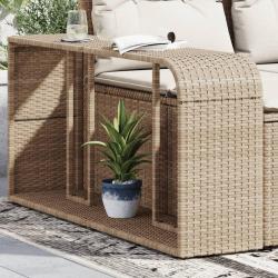 &Eacute;tag&egrave;res de rangement 2 pcs beige r&eacute;sine tress&eacute;e