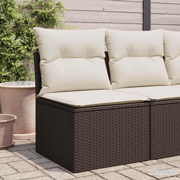 Canap� de sans accoudoirs coussins brun r�sine tress�e