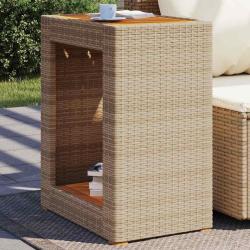 Table d'appoint de dessus en bois beige 60x40x75 cm