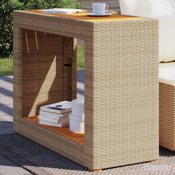 Table d'appoint de dessus en bois beige 100x40x75 cm