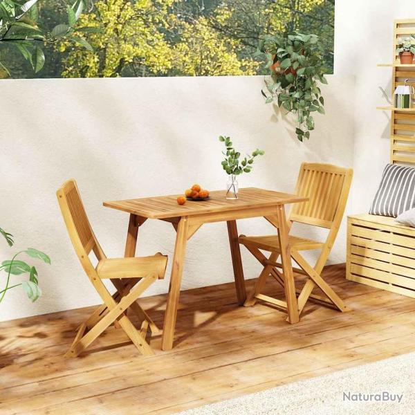 Ensemble de balcon 3 pcs Bois d'acacia solide