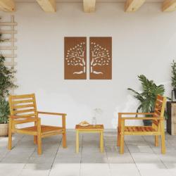 Fauteuil de lot de 2 66,5x65x81 cm bois massif d'acacia