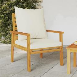 Fauteuil de lot de 2 avec coussin bois massif d'acacia