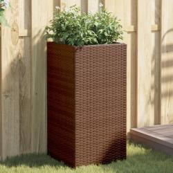 Jardini&egrave;re marron 40x40x80 cm r&eacute;sine tress&eacute;e