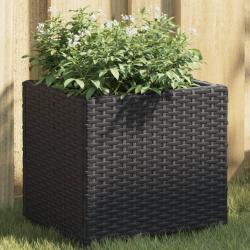 Jardini&egrave;re noir 36x30x32 cm r&eacute;sine tress&eacute;e