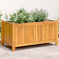 Jardini&egrave;re avec doublure 80x42x40 cm bois massif d'acacia