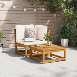 Canap&eacute; d'angle de coussins 73x73x65cm bois massif acacia