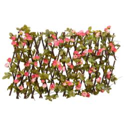 Treillis de lierre artificiel extensible rose fonc&eacute; 180x20 cm
